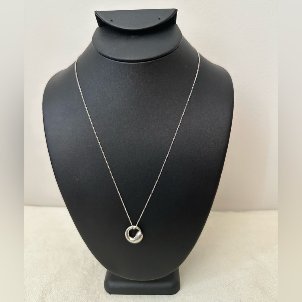 TIFFANY&CO. Silver 925 Elsa Peretti Eternal Circle Pendant Necklace